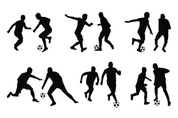 Set of football, soccer players, Football, soccer, players silhouette