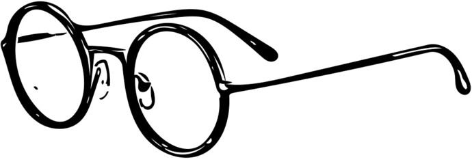 Fototapeta Round glasses, circular  eyeglasses  silhouette, vector obraz