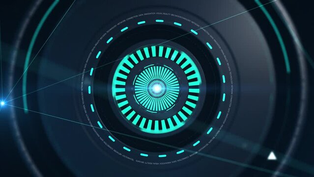 Digital eye, Digital Circle spin, technology background	
