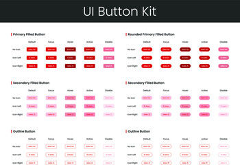 Vector UI Buttons kit for website template and Mobile Application