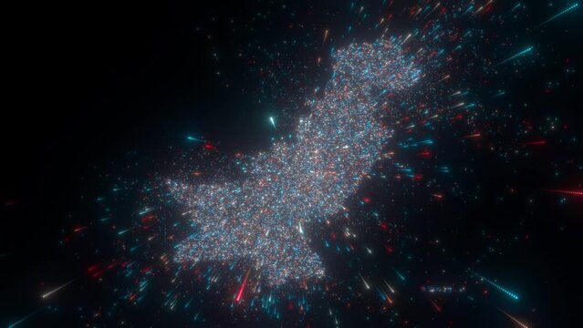 Abstract map of Pakistan. High quality 4k footage