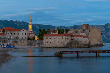 Obraz premium The Old Town is a historical area of ​​the Montenegrin resort of Budva on the Adriatic Sea