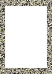White Frame with Decorated Borders