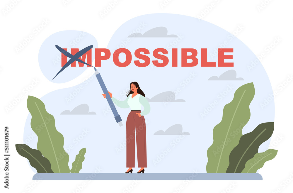 Poster challenge concept. business character overcoming obstacles and hurdles