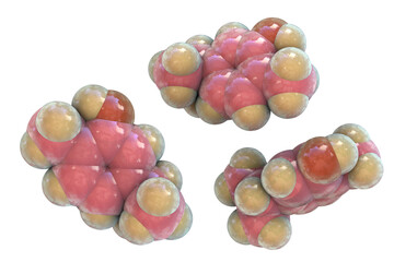 Carvacrol molecule, 3D illustration