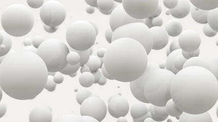 抽象的な白い背景。球、ボール、シャボン玉 - obrazy, fototapety, plakaty