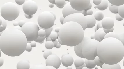 Fotobehang 抽象的な白い背景。球、ボール、シャボン玉 © comawari