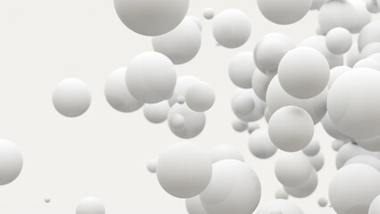 抽象的な白い背景。球、ボール、シャボン玉 - obrazy, fototapety, plakaty