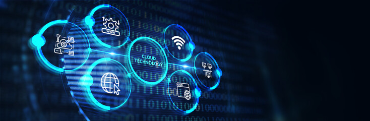 Obraz premium Cloud technology computing concept. 3d illustration