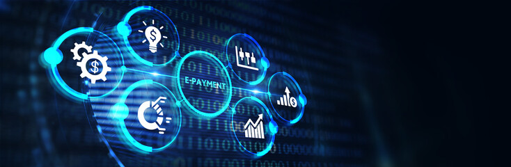 E-payment. Digital money online banking financial technology concept. 3d illustration