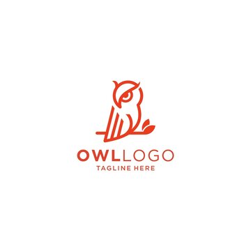 Owl logo and icon concept. Logo available in vector. Linear style