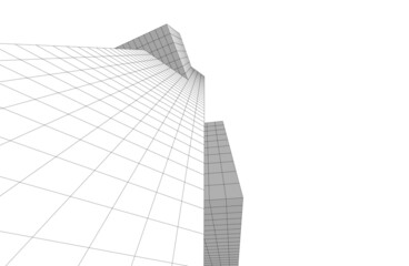 Fototapeta premium Modern architecture 3d drawing