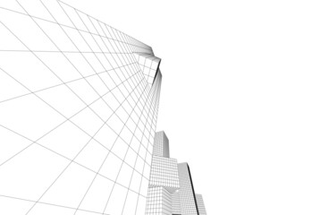 Fototapeta premium Modern architecture 3d drawing