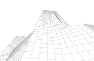 Modern architecture 3d drawing