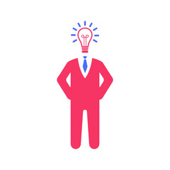 Brainstorming, business idea, light bulb icon