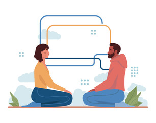 Merger concept. Collaboration and teamwork. Characters cooperation