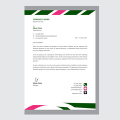 Clean modern  business letterhead design template