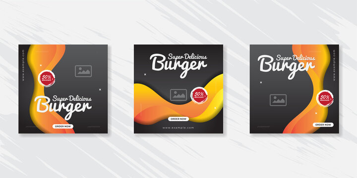Burger social media banner templates