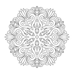 Zentangle inspired mandala zen doodle illustration with tribal boho chic ornaments. Oriental ornamental background. - obrazy, fototapety, plakaty