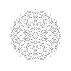 Zentangle inspired mandala zen doodle illustration with tribal boho chic ornaments. Oriental ornamental background.