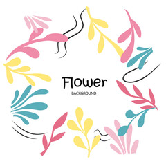 Fototapeta na wymiar Floral round tender template For social media posts, cards, invitations, banner design.