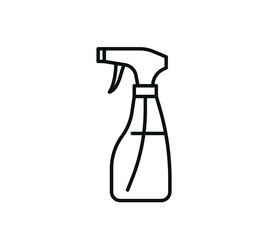 Sprayer disinfection cleaner isolated spray bottle icon. Vector cleaning, washing and disinfection sprayer. Antibacterial alcohol substance, disinfectant. Household chemicals in flat style.