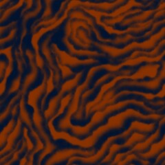 Abstract watercolor wavy pattern. Blurred dark orange marble striped texture.
