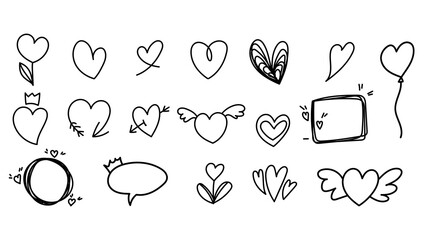 Heart shape hand drawn isolated on white background , Vector Illustration EPS 10