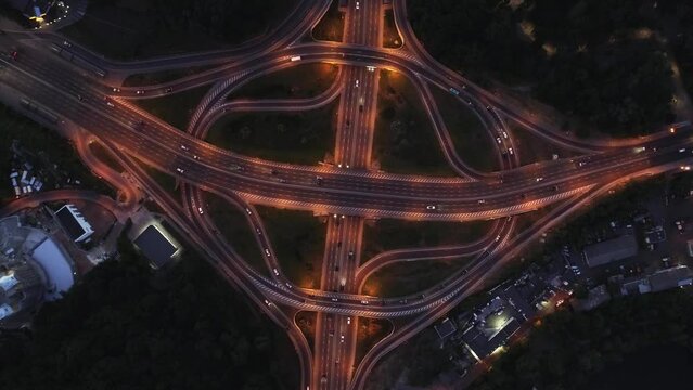 Paton Bridge in Kyiv at night, Ukraine. Aerial view. video footage 4k quality