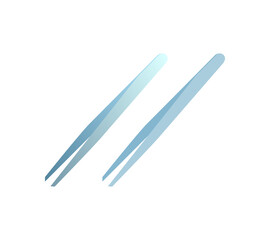 Vector set of tweezers in gradient and flat styles. - obrazy, fototapety, plakaty