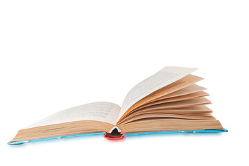 Opened book on a white background. isolated