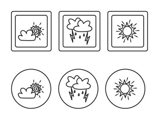 Cute simple doodle weather icons