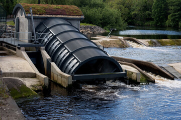 Small Hydro Electric Generating Plant in a River