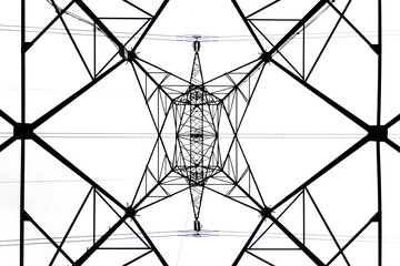 Energy tower creating abstract background geometric shapes