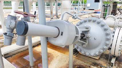 Petrochemical tank farm with pipelines