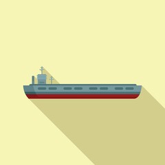 Flight aircraft carrier icon flat vector. Navy ship