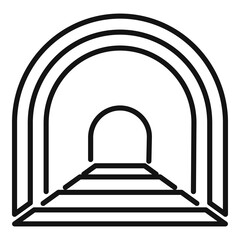 Train tunnel icon outline vector. View entrance