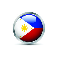 Fototapeta premium Flag of Filipina 3D badge.
