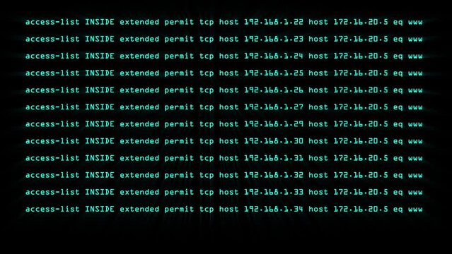 Security software access list firewall rules configuration animation