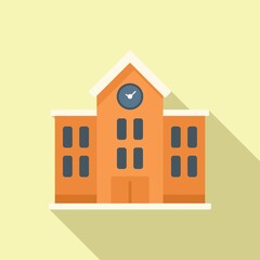 School building icon flat vector. Exam test