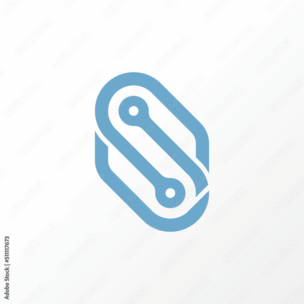 Poster simple and unique letter or word s font on flip or backwards with tech image graphic icon logo desig