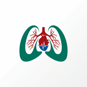 Unique and simple heart and lungs with medical trading image graphic icon logo design abstract concept vector stock. Can be used as a symbol related to health or organ