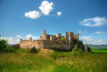 Beautiful castle in the Europe. Ruins Beckov in the Slovakia. 