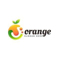 Vector Logo Illustration Orange Gradient Colorful Style