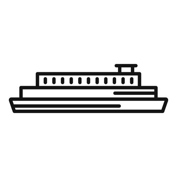 recommend clip art: Cargo ferry icon outline vector. River ship
