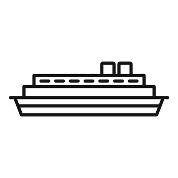 recommend clip art: Front ferry boat icon outline vector. Car steamboat