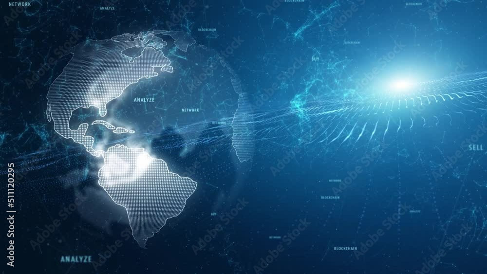 Poster loop digital earth business blockchain network.