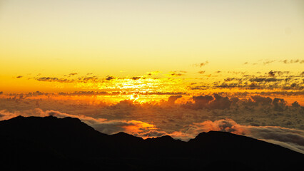 sunset over mountains