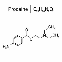chemical structure of Procaine (C13H20N2O2)