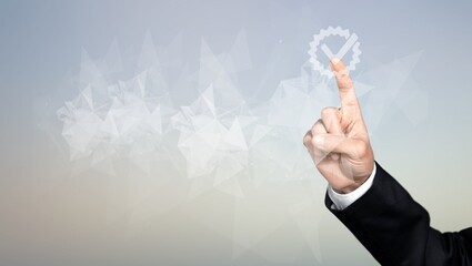 Business process management and automation with person validating document in workflow. Digital transformation, and productivity at work.